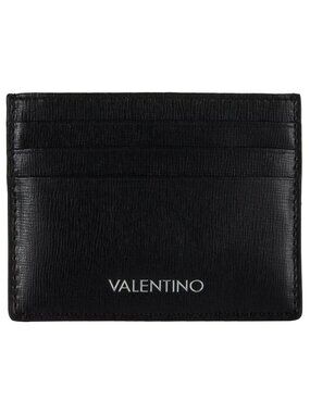Valentino Men's Black Marnier Leather Card Holder - NIB